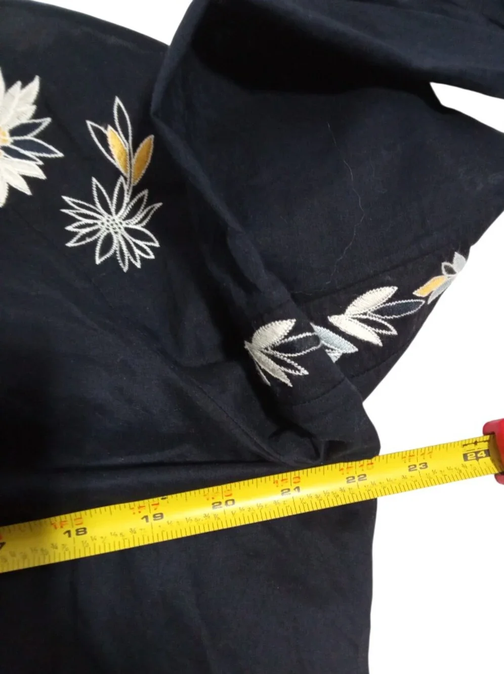Tory Burch Sz 10 Blue Floral Embroidered Tie Neck Blouse Boho Peasant Top
